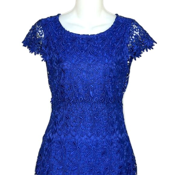 RUBBER DUCKY LULU'S SEXY "SUITE LIFE" ROYAL BLUE LACE BACKLESS DRESS SIZE MEDIUM - Picture 4 of 14